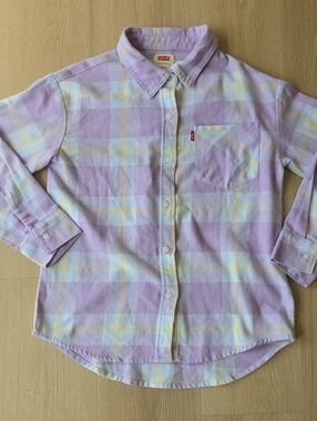 Levi's Lavender and Yellow Plaid Button-Down Shirt